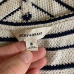 Lucky Brand  Striped Knit Peplum Tank Cream Navy Boho Casual Summer Top M Photo 2