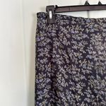 L.L.Bean Vintage Floral A-Line Midi Skirt Blue Rayon Lined Size 10 Regular Photo 1