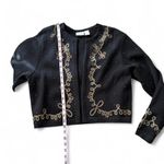 Embroidered/Beaded Open Cardigan Sweater Black Size M Photo 7