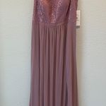 David's Bridal Reverie Mesh & Sequin One Shoulder Dress in Dusty Rose Photo 1