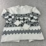 Mason & Belle Womens Cardigan Sweater Small Open Front Aztec Print Cream Black Photo 5