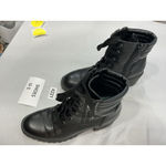 Womans Hush H Combat Boots 8 M Black Lace Up Zip Up Chunky Heel Photo 2