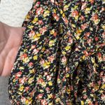 American Eagle American Eagle Romper XS Black Floral Puff Sleeve Smocked Milkmaid Cottage Y2K Photo 4