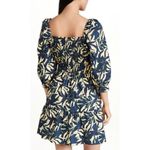 Ba&sh  Winny Tropical Palm Print Tiered Mini Dress Yellow Blue Small Photo 4