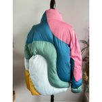 YITAI XL Oversized Puffer Jacket Color Block Quilted High Collar Padded Coat Pink Photo 3
