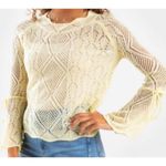 Honey & T Yellow Knit Bell Tie Sleeve Sweater Size Large Photo 9