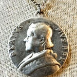 Vintage Beatvs Pivs PPX Sacred Heart of Jesus Medal pendant necklace Silver Photo 0