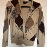Nina Leonard Argyle Print Cardigan  Photo 0