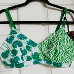 Diane Von Furstenberg 4-Way Cotton Stretch Geranium Leaf/Sea Twig Green Bralette Photo 0