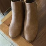 Soda Tan Ankle Boots with Suede Finish and Side Zipper Photo 5