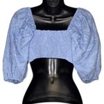 MINKPINK Milkmaid Embroidered Cottagecore Floral Smocked Crop Top‎ Photo 2