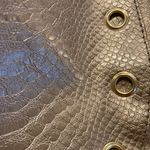 Purse Handbag Taupe Gold Large Vintage Tan Photo 3