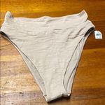 Aerie  Ribbed Cheeky Bikini Bottom in Tan Photo 0