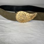 Carlisle Vintage Belt Sage Suede Gold Paisley Sz Small Photo 1