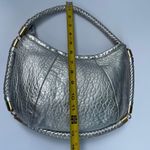 Antonio Melani Ladies Purse Silver Leather Braided Wrap Around Strap Photo 6