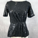 Ella Moss Womens Sequin Peplum Top Medium Shimmer Night Out Party Festive Glam Photo 0