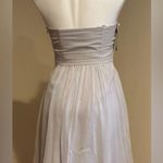 Ann Taylor Straples Light Gray Heart Shape Neckline Empire Waist Mini Dress SZ 2 Photo 4