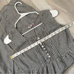 Gingham Cotton Dress button front midi womens Black White (size 2 petite) picnic Photo 2