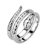 316L Stainless Steel Wrap Around Snake Ring 12 Silver Photo 1