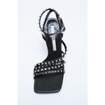 ZARA Woman High Heel Studded Jewel Sandals Shoes Photo 7