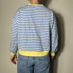 None Blue White Striped Preppy Crewneck Size M Photo 2