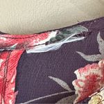 Vintage Floral Rayon Dark Plum Cottage Prairie Midi Long Sleeve Dress PS Purple Size undefined Photo 13