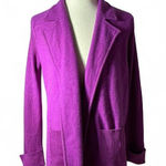Jones New York Purple Wool Blend Open Front Knit Cardigan Jacket Photo 0