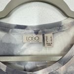 LOGO By Lori Goldstein  Sheer Abstract Brushstroke Button Front Long Sleeve Top Photo 2