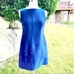 CDC Petite Sleeveless Shiny Glitter Sheath Dress Size 8 Blue Photo 9