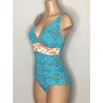 Tommy Bahama New.  aqua and orange one piece swimsuit. Small. Retails $178 Photo 3