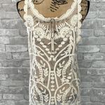 CAPRI by Sioni Embroidered Boho Lace Sheer Tank Photo 3