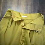 Doen High Waist Pleated Cotton Shorts Mustard Yellow Size 10 Photo 7