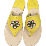 Jack Rogers BEADED ICON SANDALS SLIDES NIB BOX SUNFLOWER YELLOW Size 5 M Photo 0
