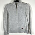 L.L.Bean  Womens Quilted Quarter Zip Pullover Sweatshirt Long Sleeve Gray SZ‎ XS Photo 0