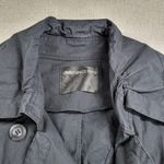 JNBY Womens Pea Coat Medium Black Double Breasted Drawstring Waist Longline Photo 7