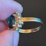 Blue sapphire Austrian crystal 18k gold plated ring Size 8 Photo 7