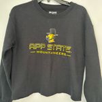 Black Gildan App State Sweatshirt‎ cutoff hem Yellow Photo 1