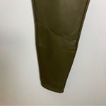Topshop Faux Leather High Waist Zip Motorcycle Pants Pleather Olive Green Photo 6