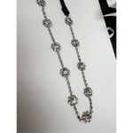 Floral bursts crystal rhinestone special occasion necklace 3/4 stones and 1/4 el White Photo 4