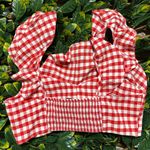 ZARA  Red and White Gingham Cottagecore Top Size Small Photo 3