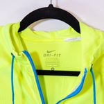 Nike Dry Fit Knit Stretch Neon Yellow Blue Hooded Full Zip Lightweight Jacket S Photo 1