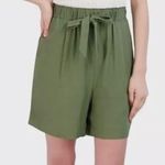 BCBGeneration Relaxed Stretch Tie Waist Short Green Women’s Size M Photo 0