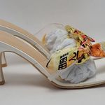 Cape Robbin Concur Heel Transparent PVC Scarf Accent Square Toe Slide White Sz 8 Photo 0