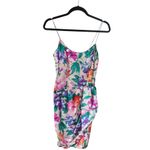 Vintage 80s A.J. Bari Silk Sequin Floral Dress Set Bold Cocktail Party Glam 2‎ Purple Photo 9