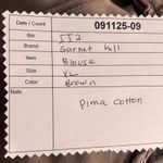 Garnet Hill  Pima Cotton Top Brown XL‎ Photo 13