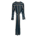 Equipment Connell Blue Striped Long Sleeve Belted Silk Shirt Dress Size Small Photo 13