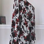 NEW JPR Floral Knit Handkerchief Hem Sweater Blouse, Red Plus Size 1X New w/Tag Photo 2