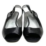 Banana Republic š¤ Leather Peep Toe Slingback Sandals Straw Espadrilles š¤ Black Photo 7