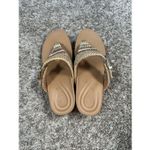 Aetrex  Kate Orthotic Wedge Sandal Flip Flops Multi Woven Boho Buckle 6-6.5 Photo 4