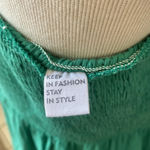 Anrabess one shoulder green midi dress size large ruffle pleated smocked dress Photo 4